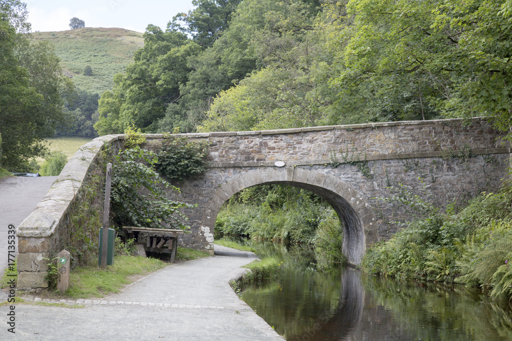 Fototapeta premium Stone Bridge, Shropshire Union Canal; Llangollen; Wales