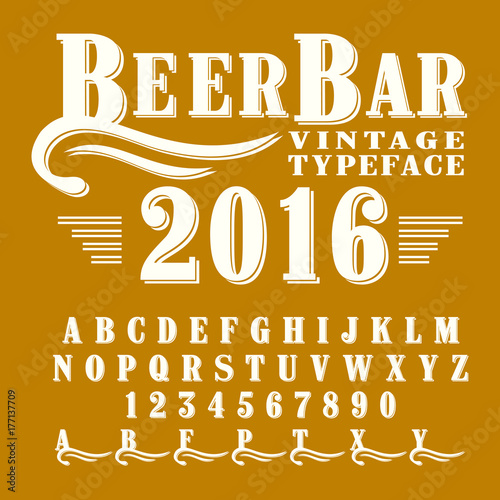 Vintage vector font - typeface design