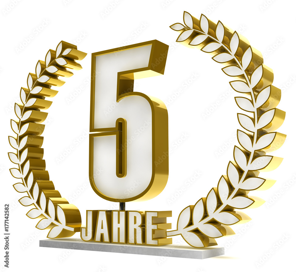 5 Jahre Jubiläum Button, Icon StockIllustration Adobe Stock