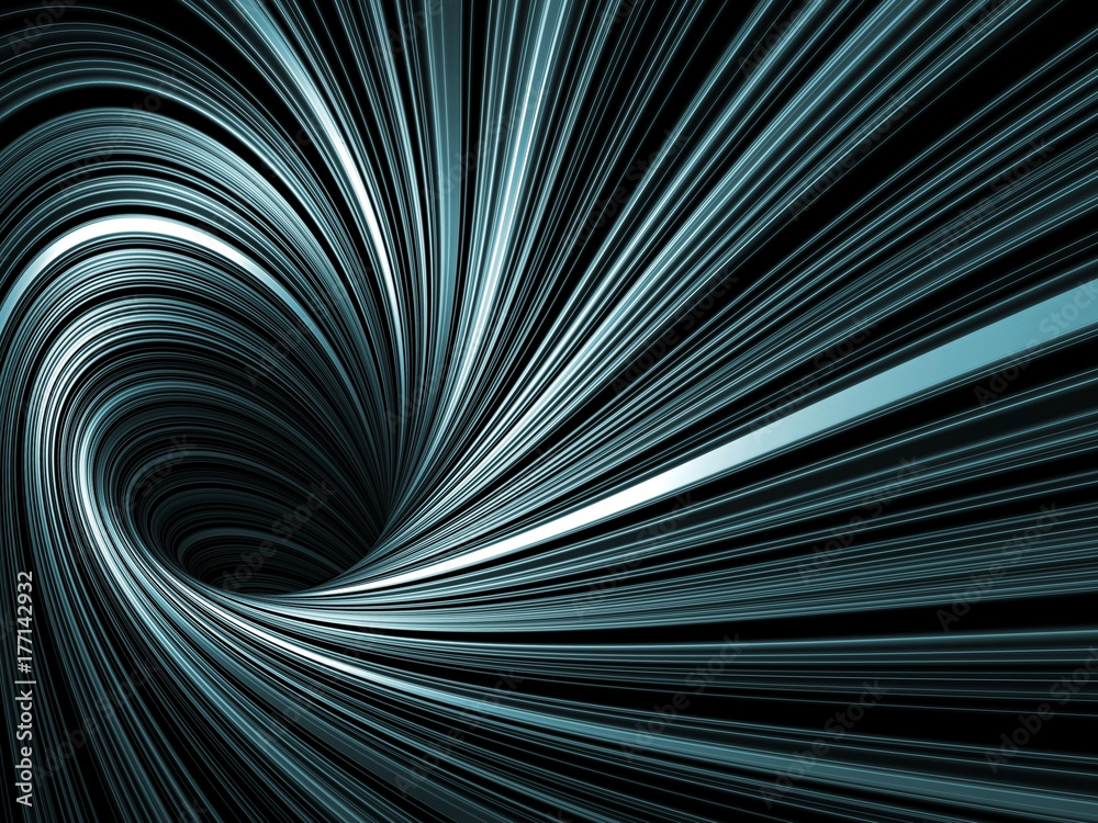 Fototapeta premium Abstract digital background, dark spiral tunnel