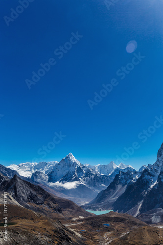 Snowy mountains of the Himalayas