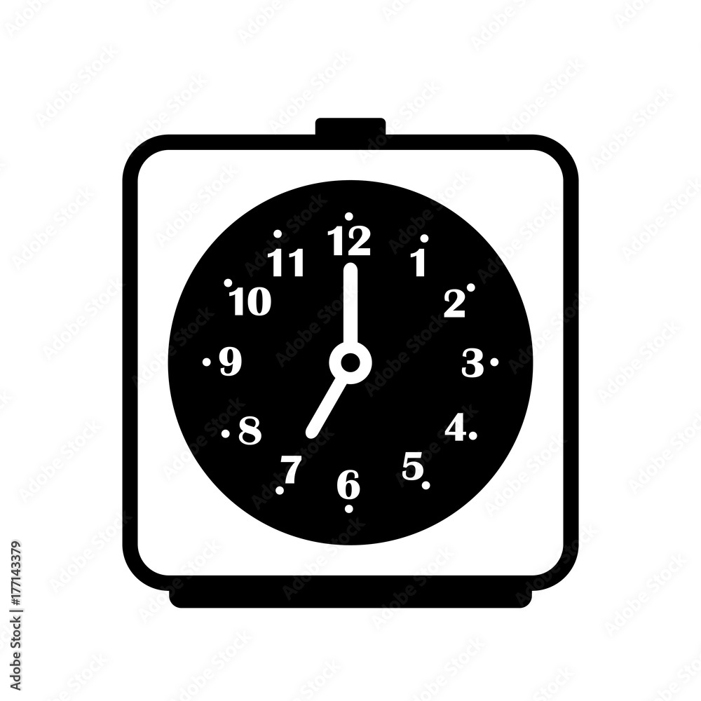 Alarm clock vector icon on white background, isolated object Alarm clock vector icon on white background, isolated object