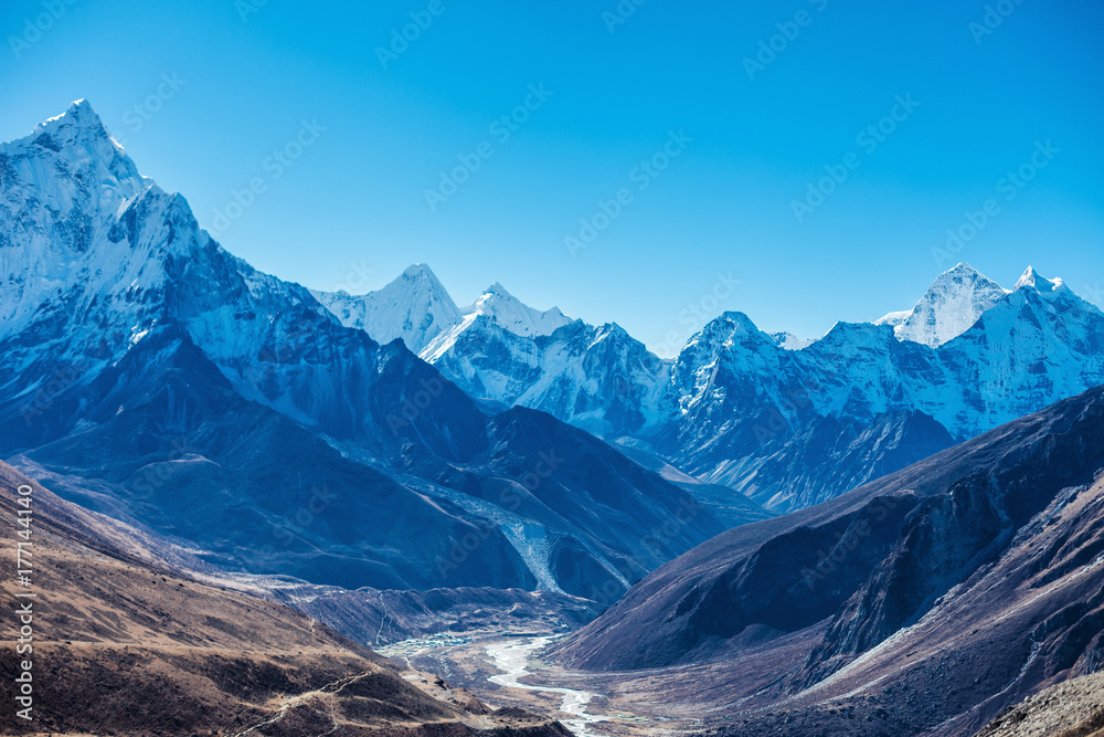 Plakat Snowy mountains of the Himalayas