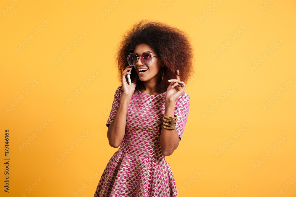 Portrait of a smiling afro american woman in retro style Portrait of a smiling afro american woman in retro style