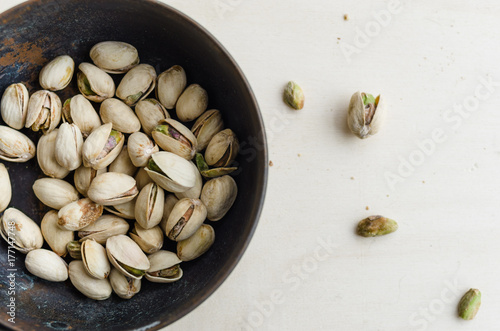 Bowl of salted Pistachios snack