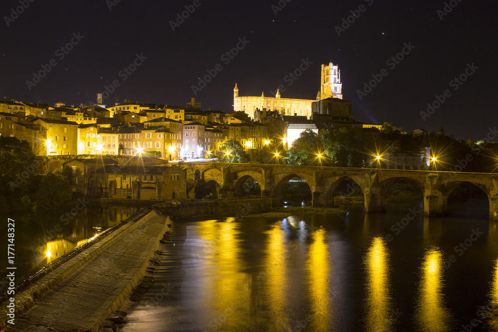 Night view of the Episcopal City of Albi, France, a World Heritage Site since 2010