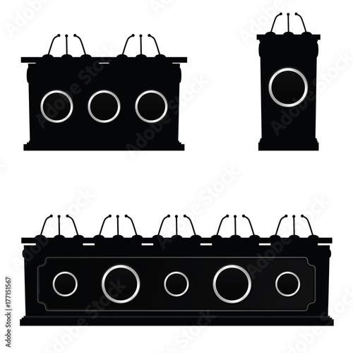 platform for speech with microphones set illustration