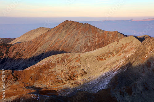 Alpine autumnal landscape in National Park Retezat, Romania, Europe