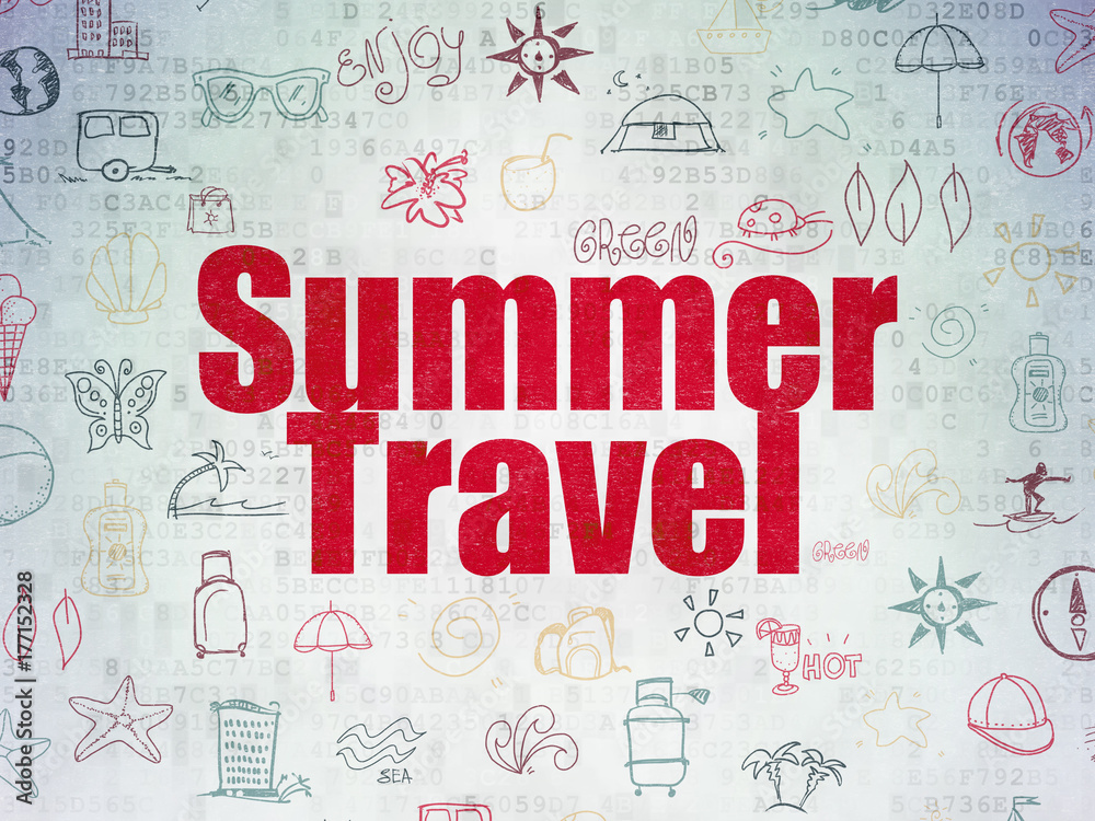 Vacation concept: Summer Travel on Digital Data Paper background Vacation concept: Summer Travel on Digital Data Paper background