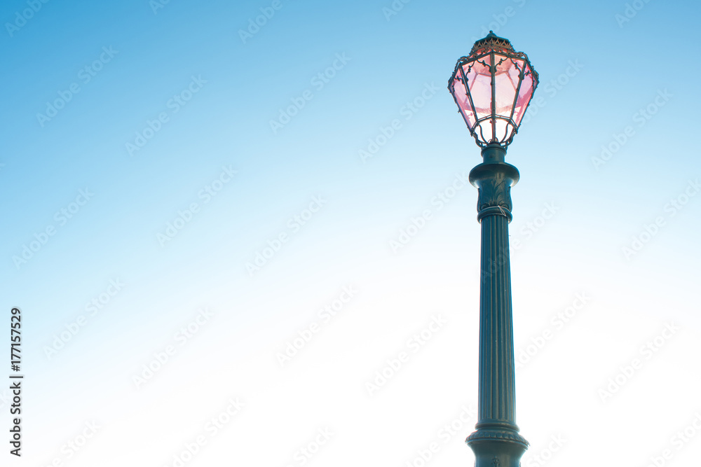 Lamppost with pink glass in Venice