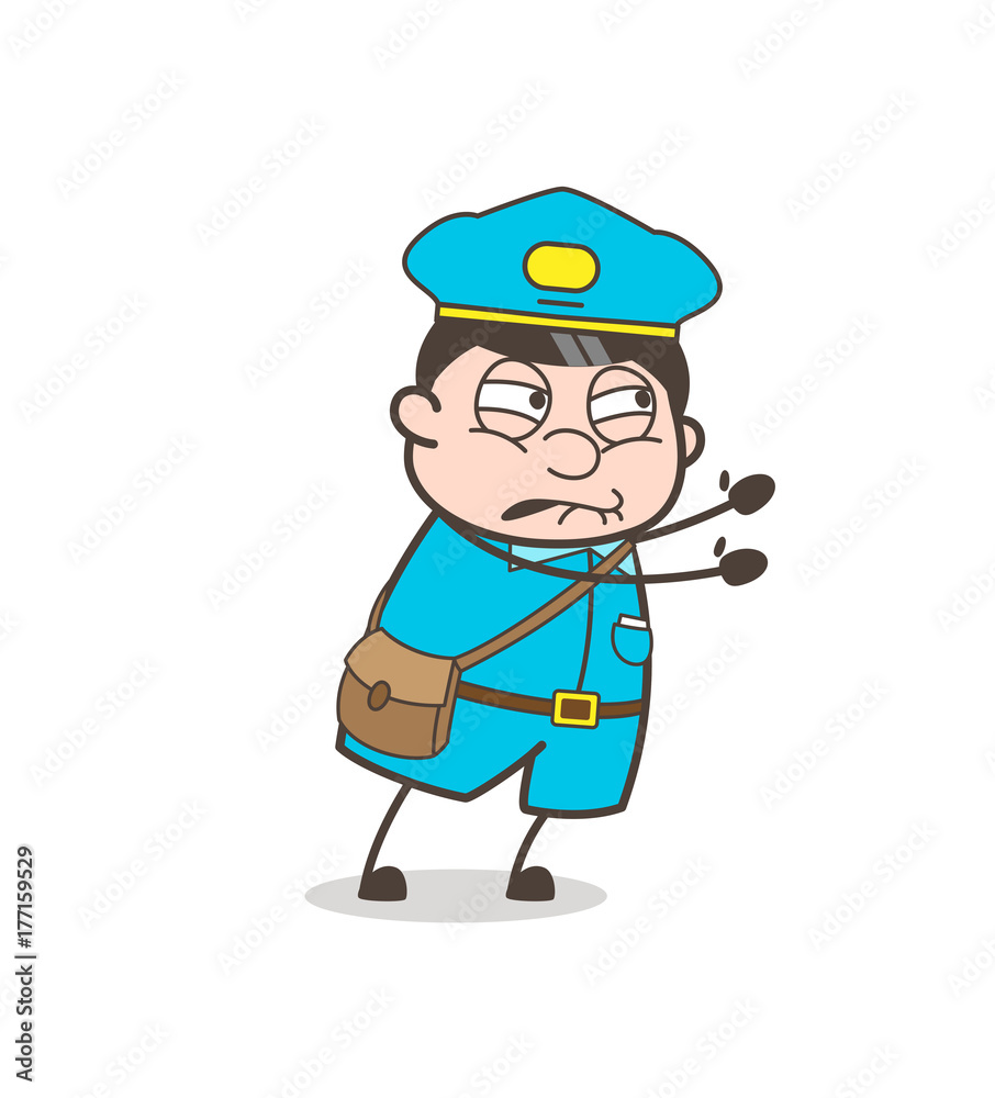 Poor Postman Trying to Push with Full of Force Vector Poor Postman Trying to Push with Full of Force Vector