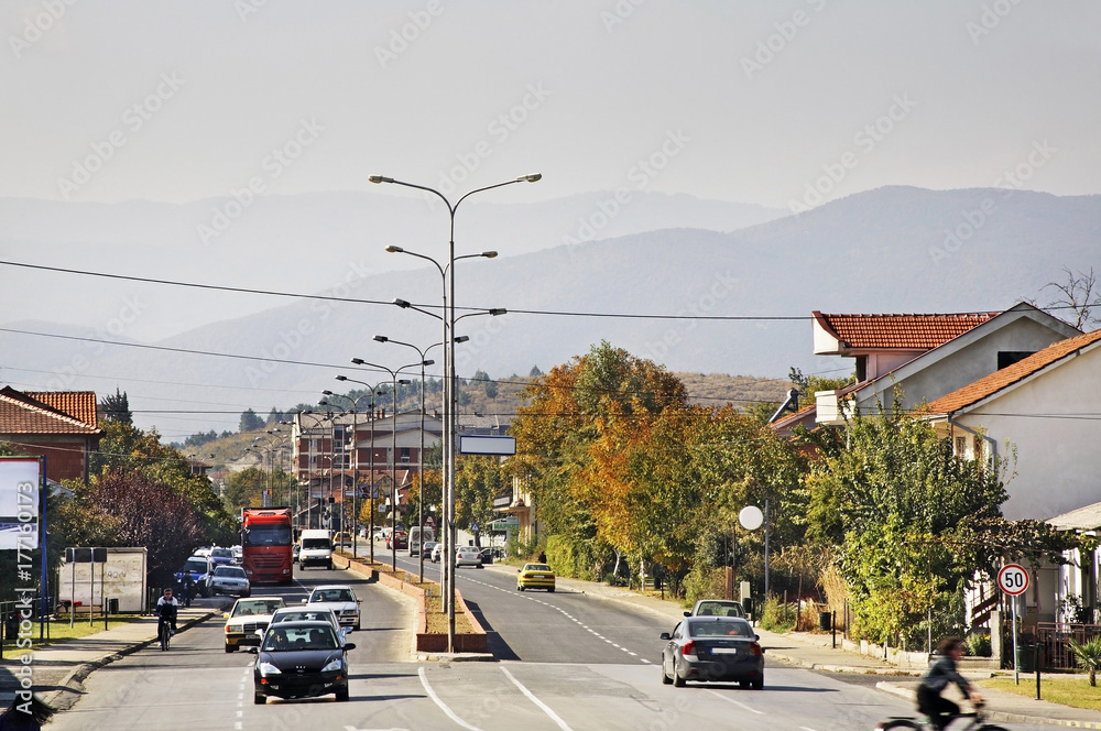 Main road of Gevgelija. Macedonia