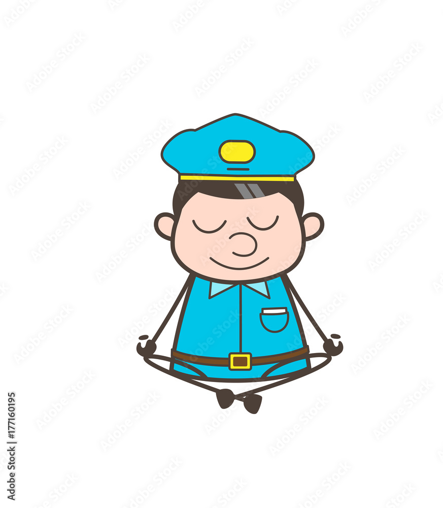 Smiling Mailman Doing Meditation Vector