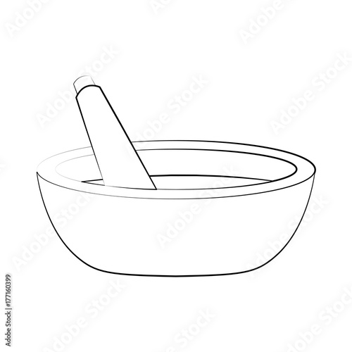 Spa massage stick with bowl icon vector illustration graphic design
