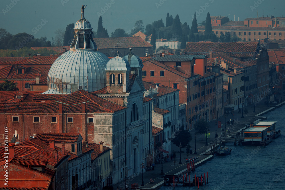 Giudecca. View from the bell tower San Giorgio Maggiore, Venice, Italy