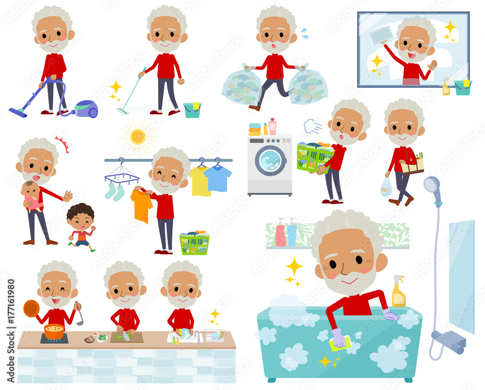 red high neck old man black_housekeeping red high neck old man black_housekeeping