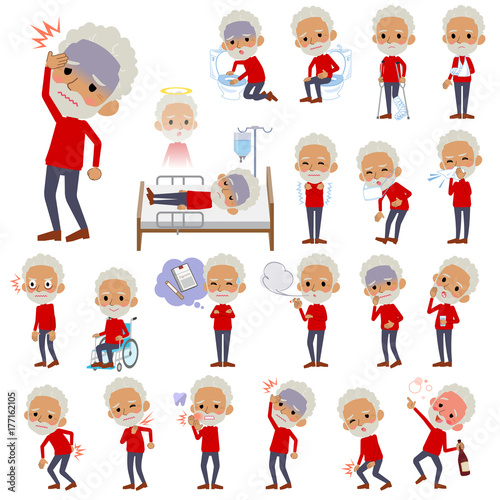 red high neck old man black_sickness