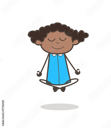 Happy Young Girl Doing Yoga Vector