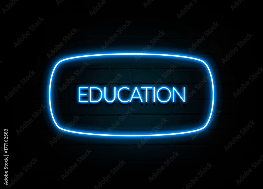 Education - colorful Neon Sign on brickwall Education - colorful Neon Sign on brickwall