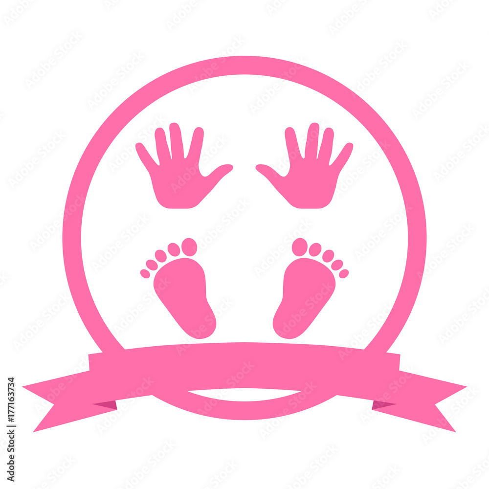 emblem girl with pink banner emblem girl with pink banner