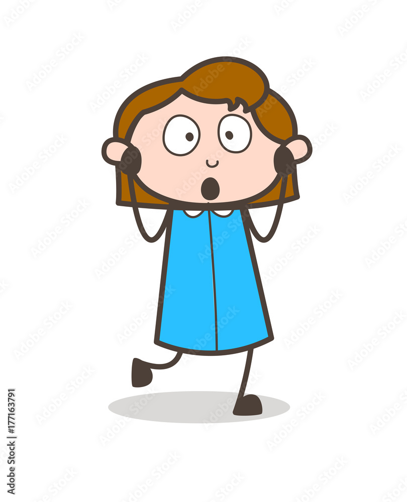Frowning Face Girl Screaming Vector Frowning Face Girl Screaming Vector