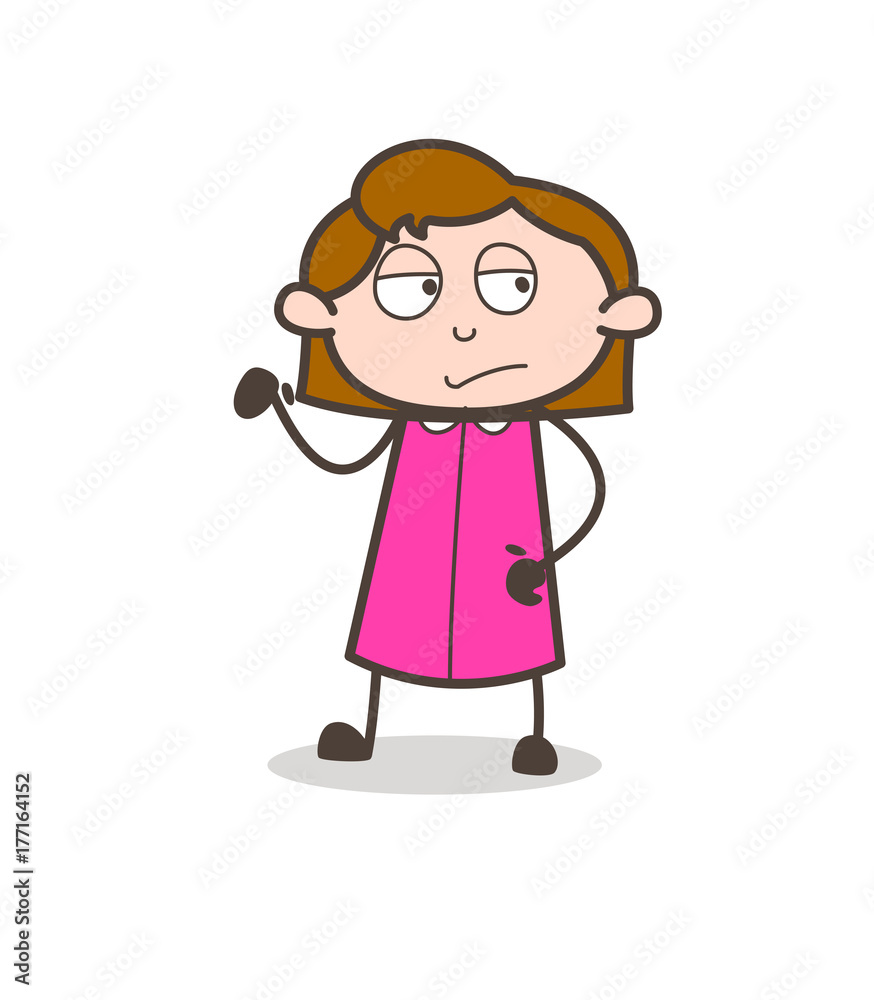 Upset Girl Unamused Face Vector Upset Girl Unamused Face Vector