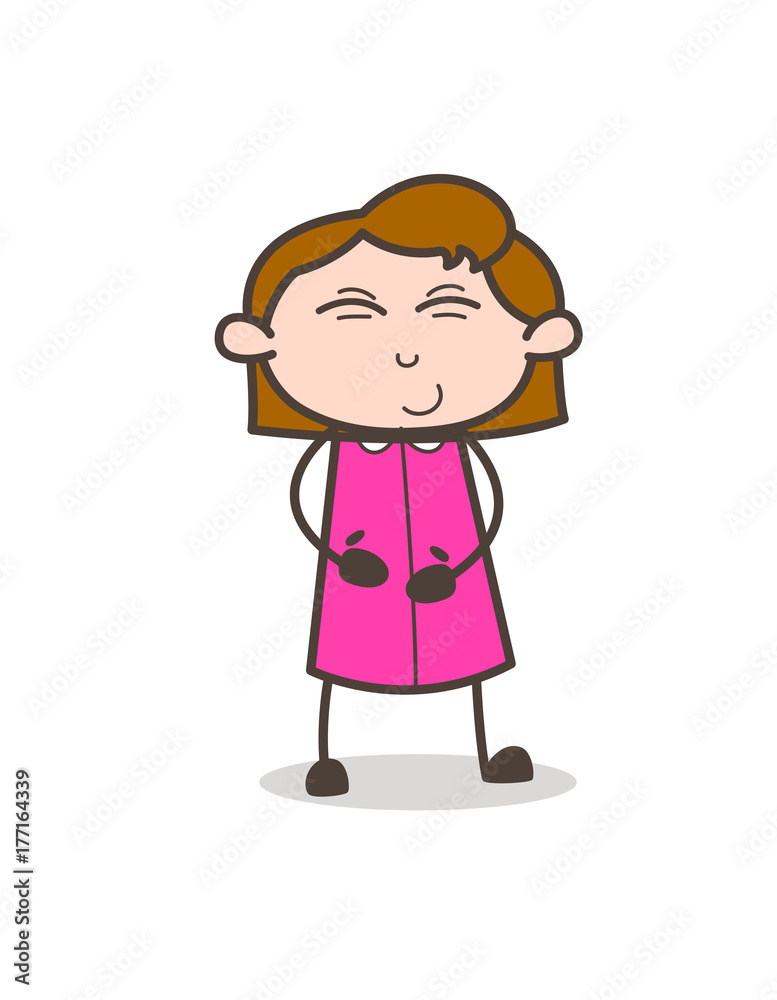 Funny Girl Tickling and Smiling Vector Funny Girl Tickling and Smiling Vector