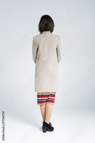 back view of  woma on white background