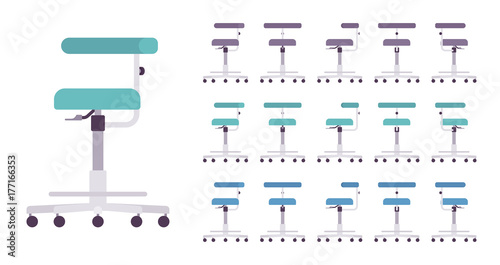Medical chair with wheels set