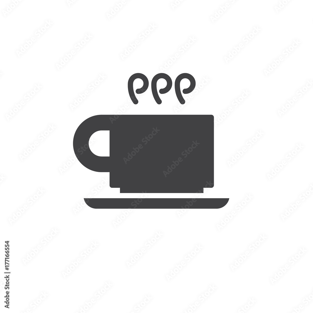 Coffee cup icon vector, filled flat sign, solid pictogram isolated on white. Symbol, logo illustration. Coffee cup icon vector, filled flat sign, solid pictogram isolated on white. Symbol, logo illustration.