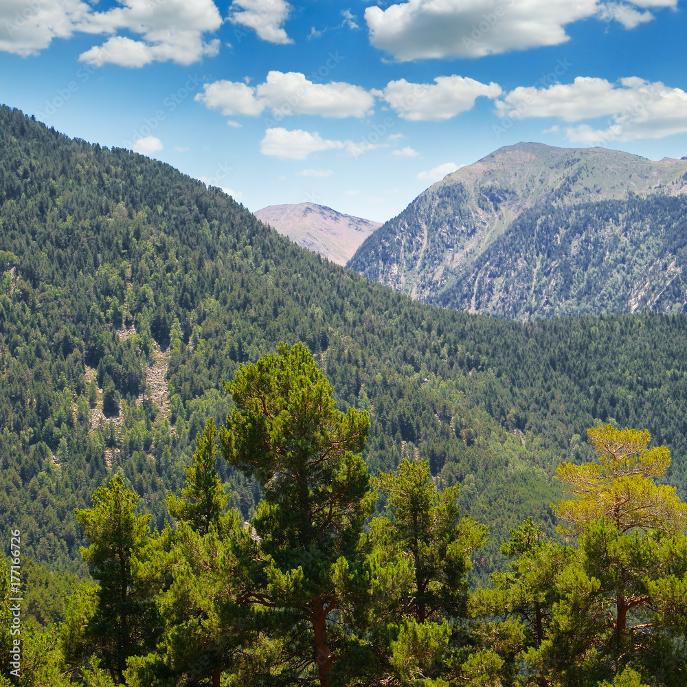 beautiful mountain landscape and sky