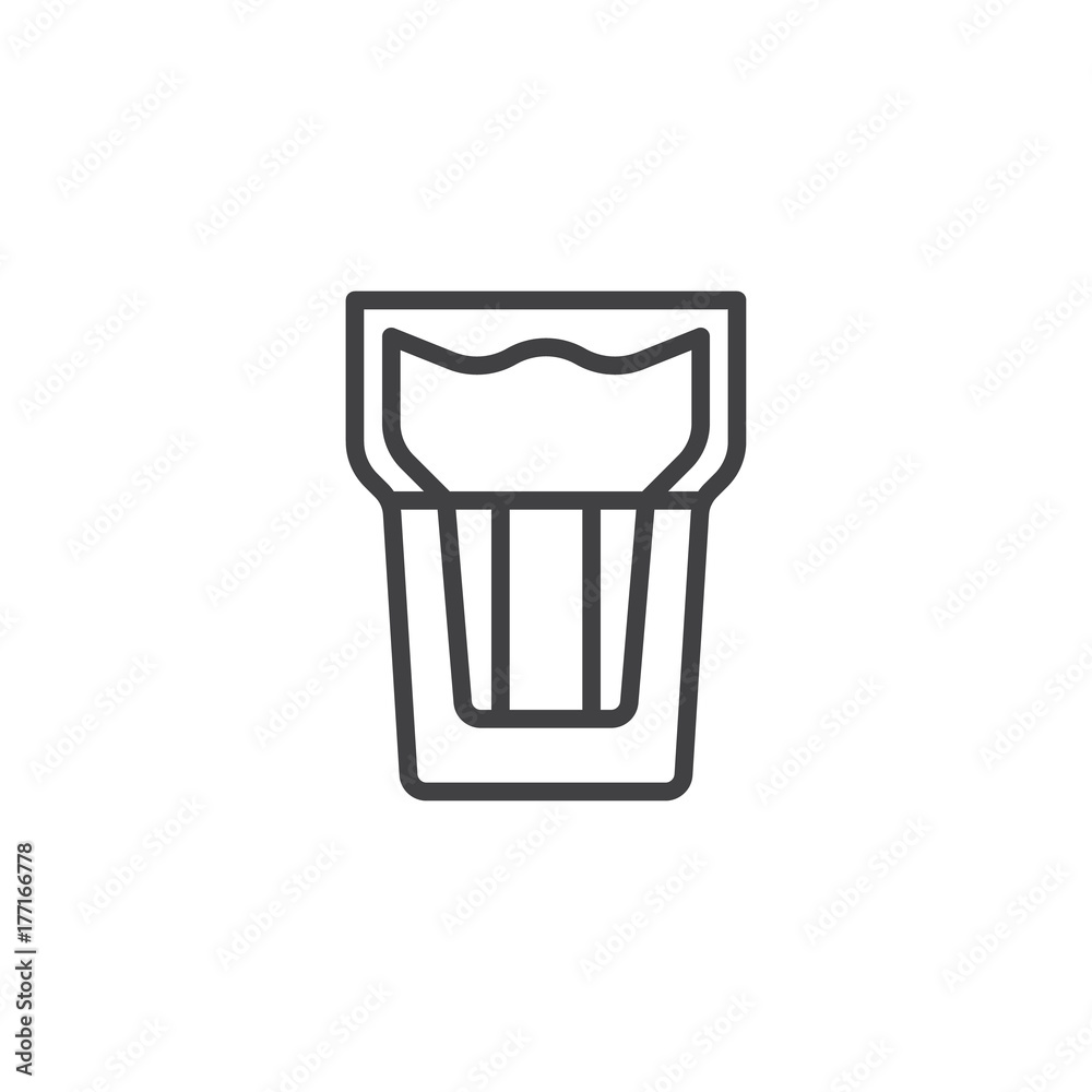Drink glass line icon, outline vector sign, linear style pictogram isolated on white. Symbol, logo illustration. Editable stroke Drink glass line icon, outline vector sign, linear style pictogram isolated on white. Symbol, logo illustration. Editable stroke