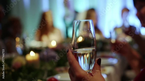 Wallpaper Mural Guests raising glasses for a toast on a wedding. Torontodigital.ca