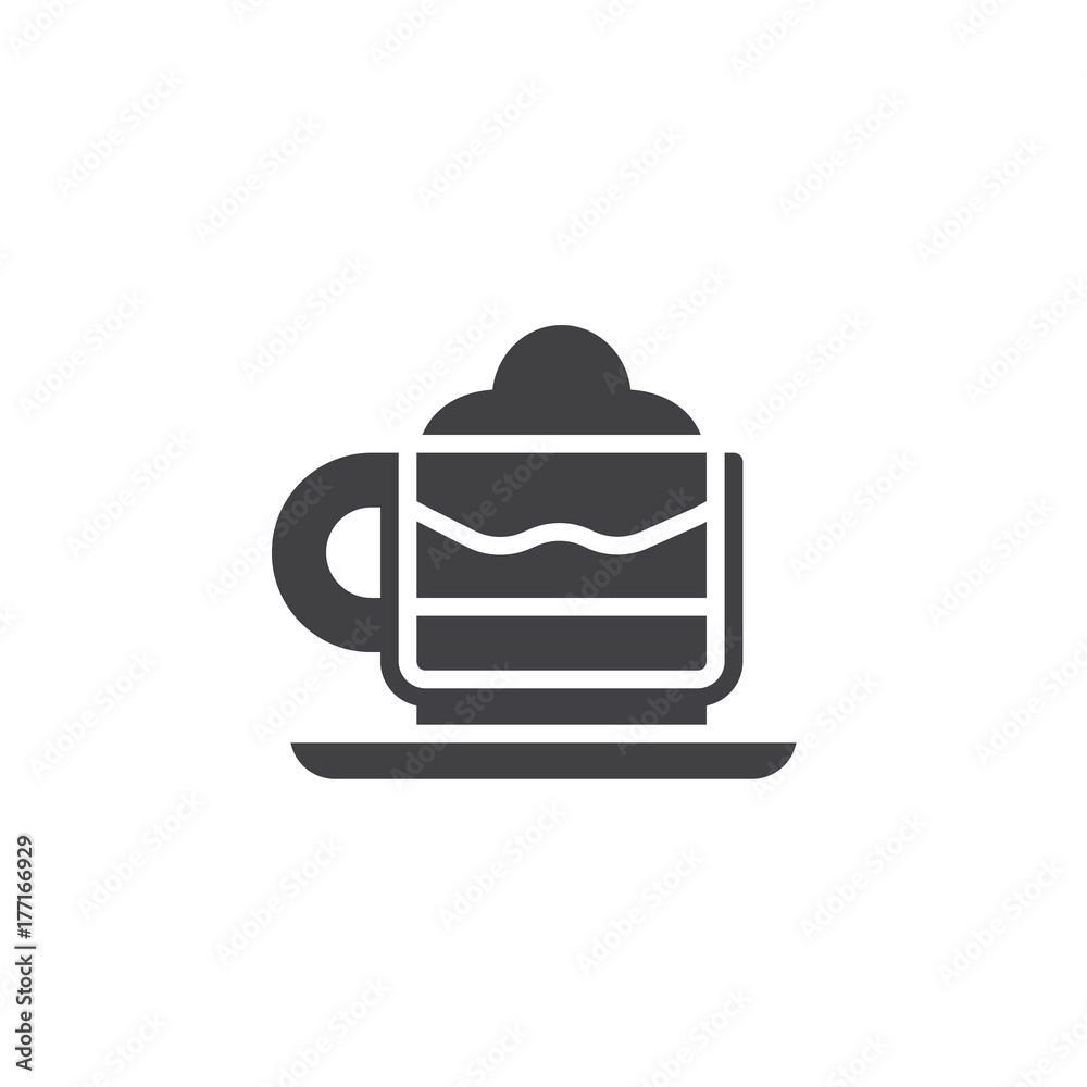 Mocha cup icon vector, filled flat sign, solid pictogram isolated on white. Symbol, logo illustration.
