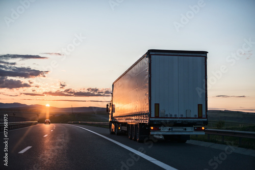 truck on the road photo