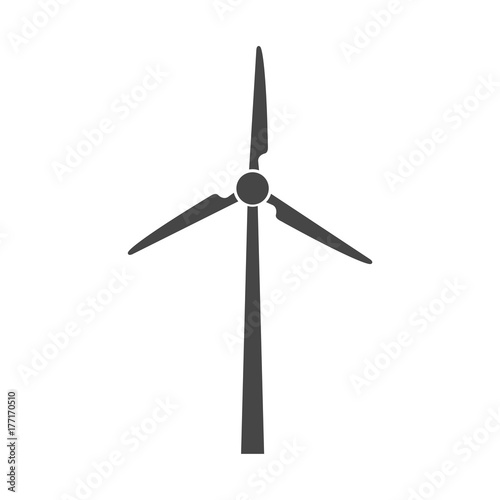 Wind turbine icon, eco concept 