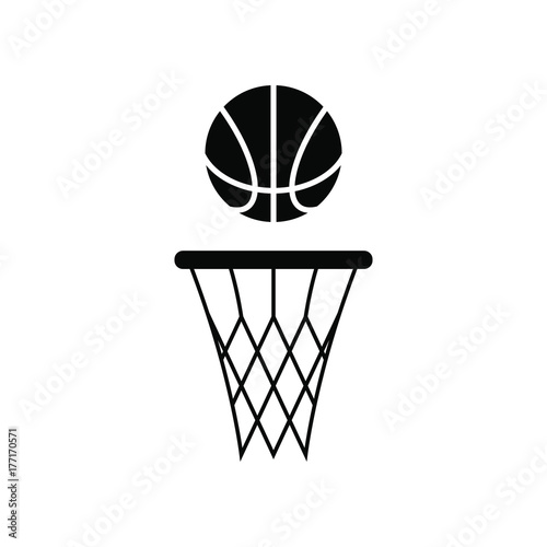 A basket ball and a basketball net icon.