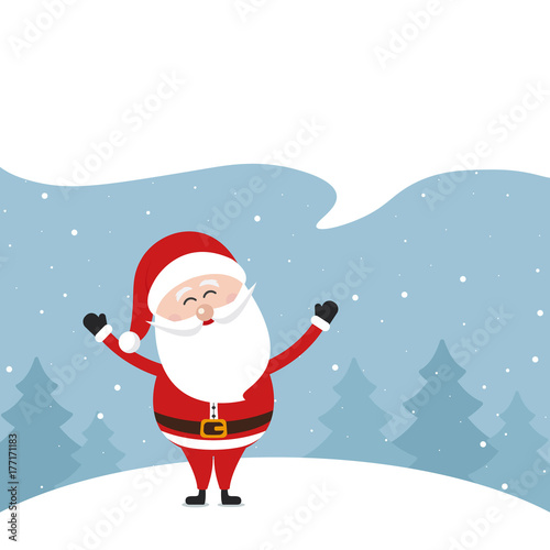 Santa claus speech bubble e...