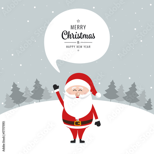 Santa claus speech bubble m...
