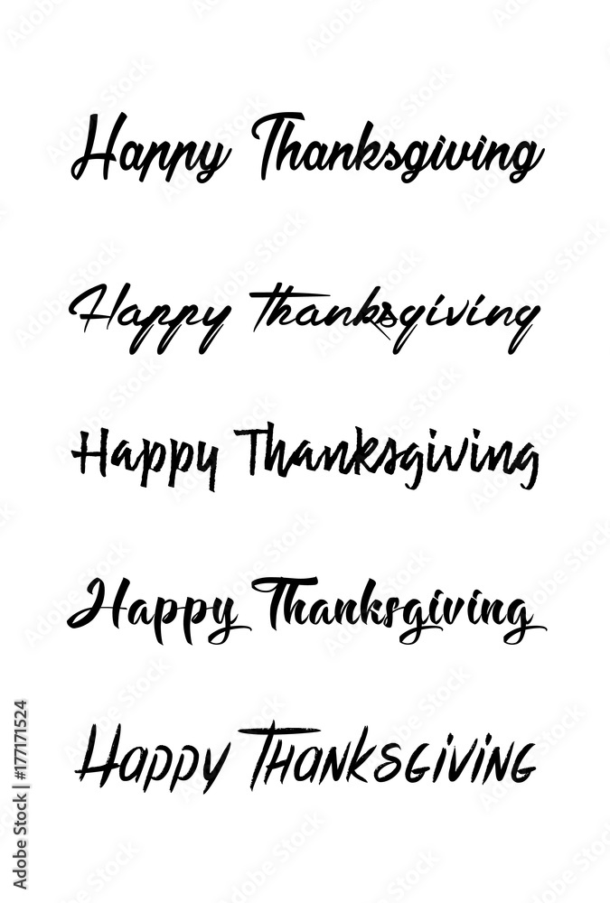 Thanksgiving typography hand drawn. Celebration Happy Thanksgiving Day. Vector vintage style text calligraphy. 