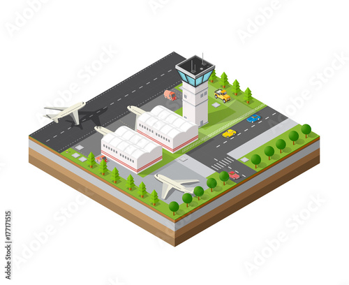 City airport with transport