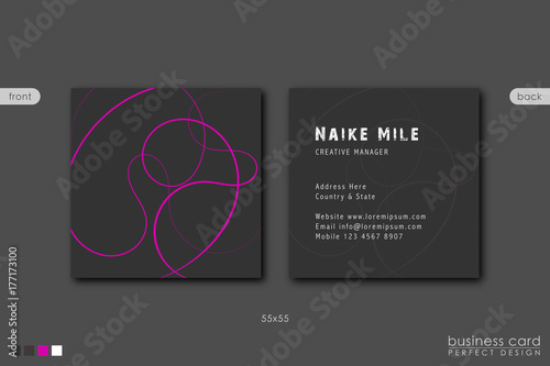 Business Card Template Purple Fantasy Design