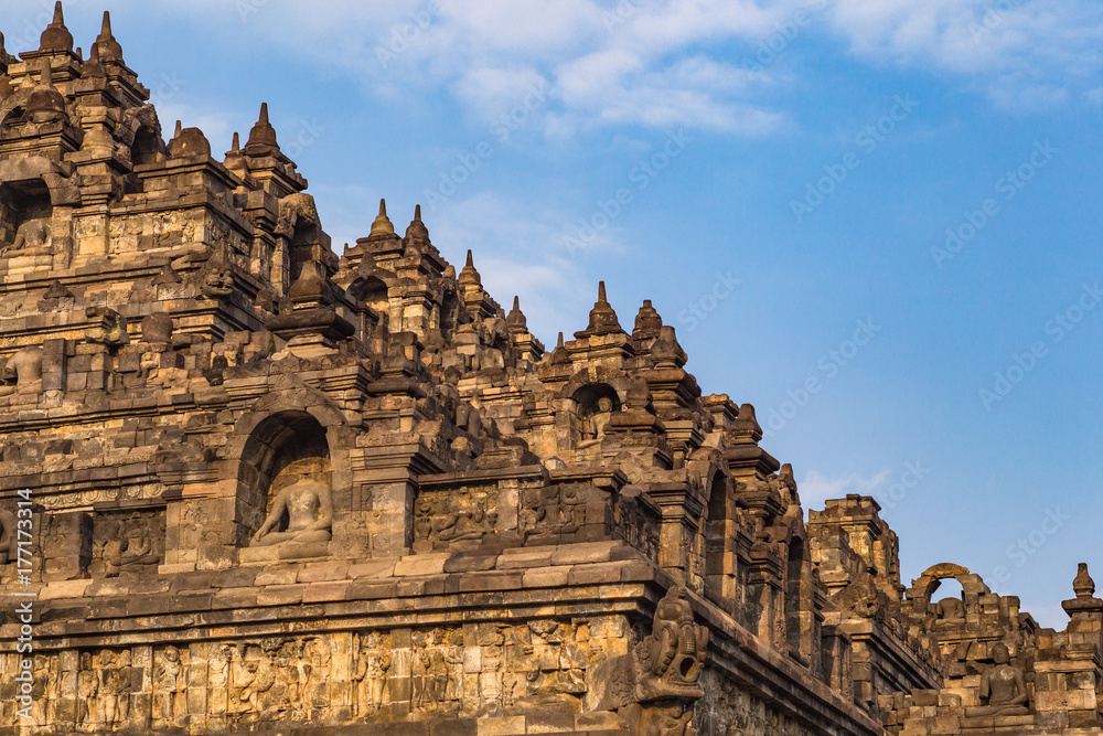 Borobudur  a 9th-century Mahayana Buddhist temple in Magelang. Central Java, Indonesia.