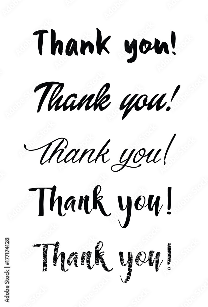 Thank you card. Hand drawn lettering. Ink Vector illustration. Thank you card. Hand drawn lettering. Ink Vector illustration.