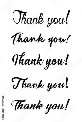 Thank you card. Hand drawn lettering. Ink Vector illustration.