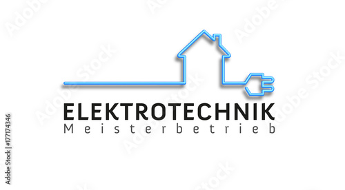 Logo, small House out of a cable with plug