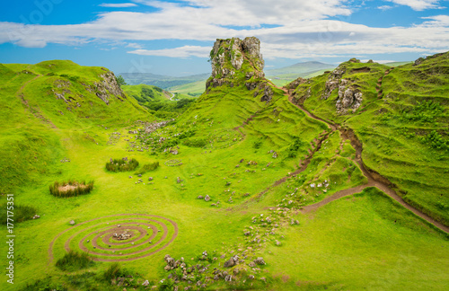 The famous Fairy Glen, located in the hills above the village of Uig on the Isle of Skye in Scotland. © e55evu