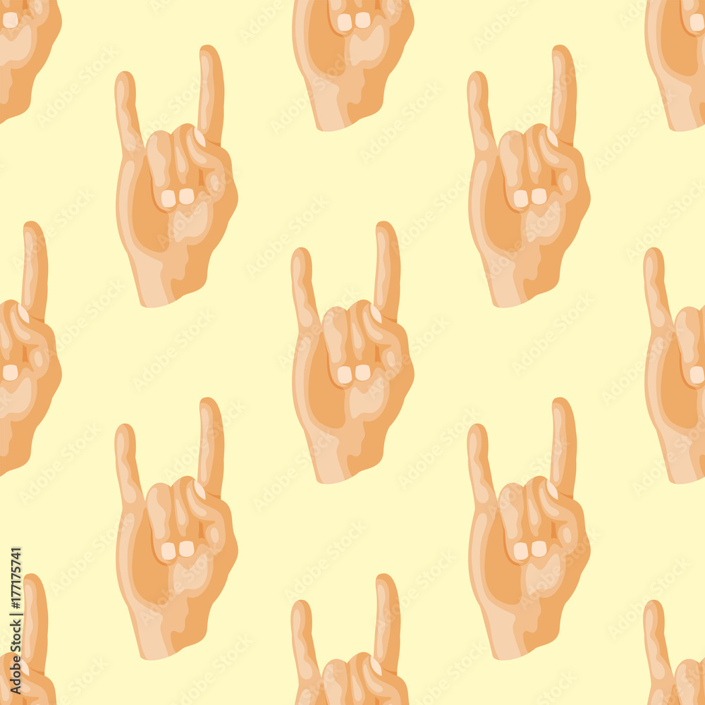 Fototapeta premium Hands deaf-mute seamless pattern gestures human arm people communication message vector illustration.