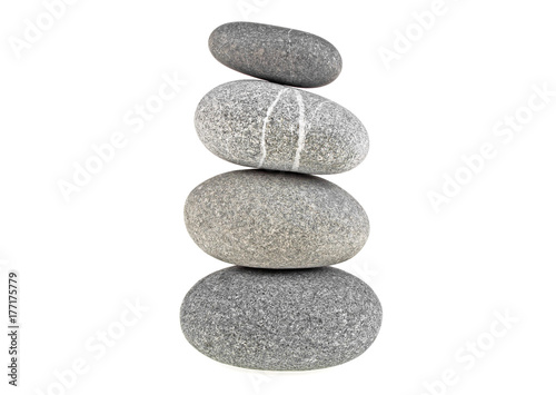 Stones isolated on a white background. Pyramid.