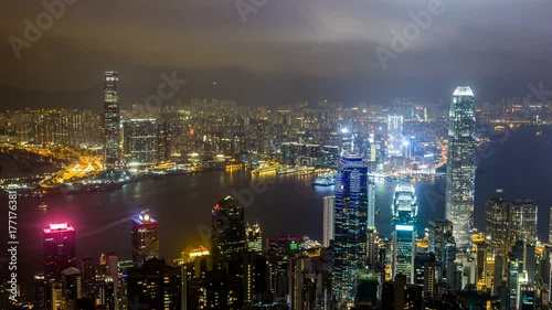 Wallpaper Mural Time Lapse of Hong Kong skyline cityscape at night Torontodigital.ca